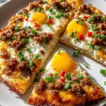 Breakfast Pizza with Crispy Hash Brown Crust and Eggs Recipe