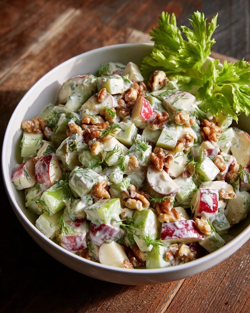 Creamy Waldorf Salad with Apples, Grapes, and Nuts Recipe