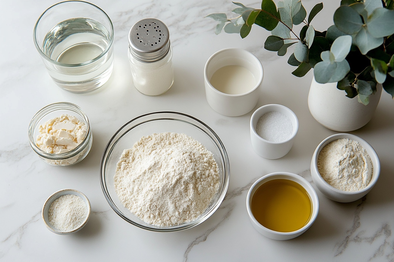 Gyro Bread Recipe 5 Single white plate with one piece of golden brown naan bread, its soft, fluffy interior exposed to reveal the airy texture and slight charred spots from cooking, angled close-up shot showcasing the delicate layers and pillowy crumb, placed on a white marble surface in natural light, styled as a ready-to-eat individual serving from a food blog, photo taken with an iphone --ar 4:5 --v 7