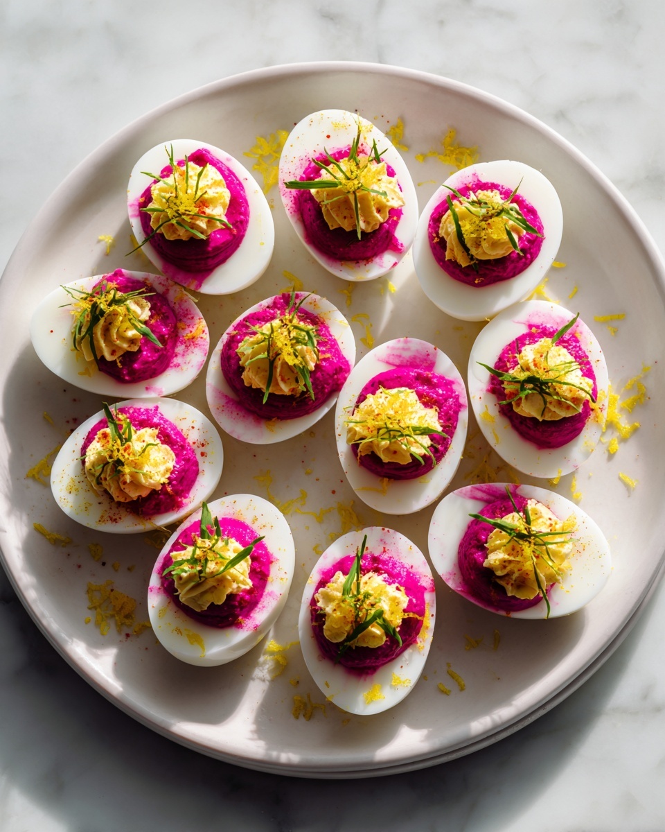 Pretty Pink Deviled Eggs Recipe