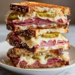 Pastrami Sandwich with Swiss Cheese and Dill Pickles Recipe