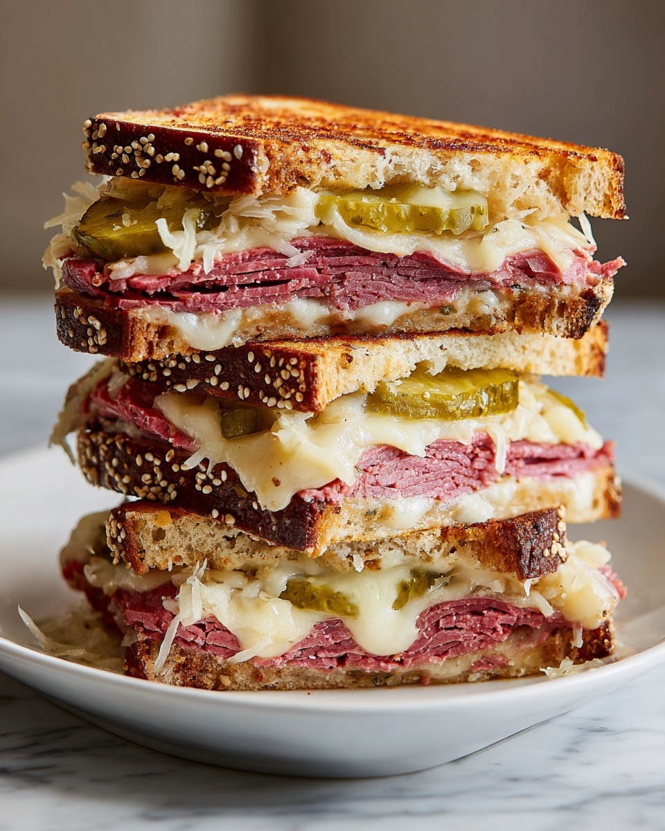 Pastrami Sandwich with Swiss Cheese and Dill Pickles Recipe