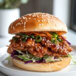 Korean BBQ Chicken Sandwich with Zesty Cabbage Slaw Recipe