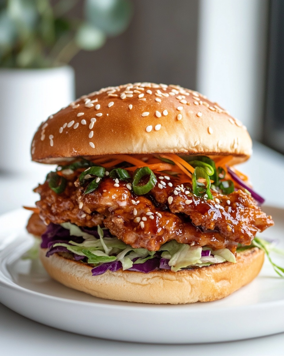 Korean BBQ Chicken Sandwich with Zesty Cabbage Slaw Recipe