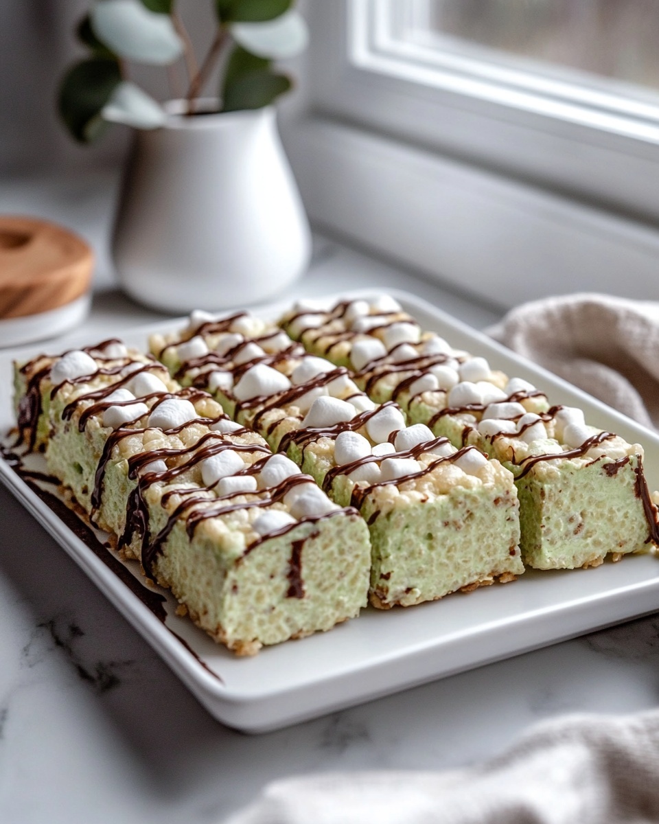 Pistachio Rice Krispie Treats with Dark Chocolate Recipe