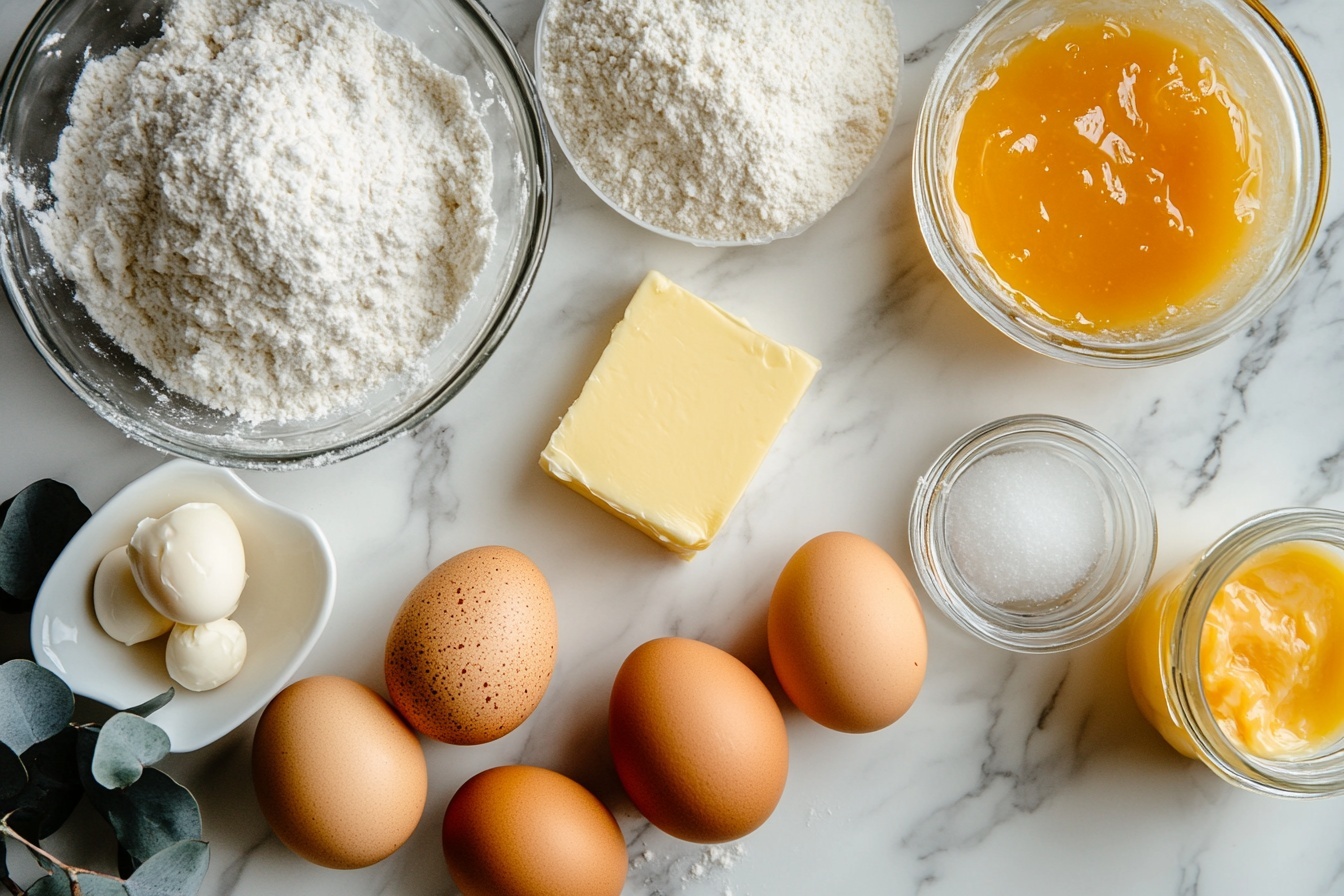 Lemon Curd Crème Brûlée Cookies Recipe 4 A white plate filled with multiple golden, round cream-filled custard pancakes, each featuring a perfectly caramelized top and a slightly crispy exterior dusted with sugar granules, with some pancakes showing the smooth, luscious cream slowly oozing out, arranged neatly to display their uniform shape and rich texture, photographed from a 3/4 angle on a white marble countertop with natural lighting, professional food styling photo taken with an iphone --ar 4:5 --v 7