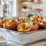 Loaded Cheesy Potato Skins with Bacon Crunch Recipe