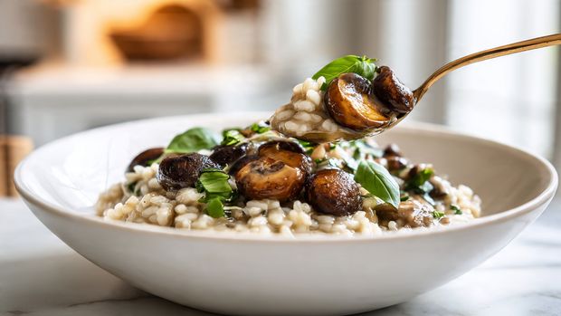 Mushroom & Truffle Risotto for a Romantic Night Recipe