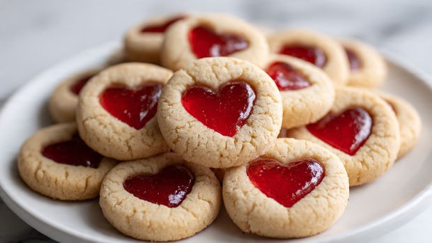 Sweetheart Jam Thumbprint Cookies - Recipe Image