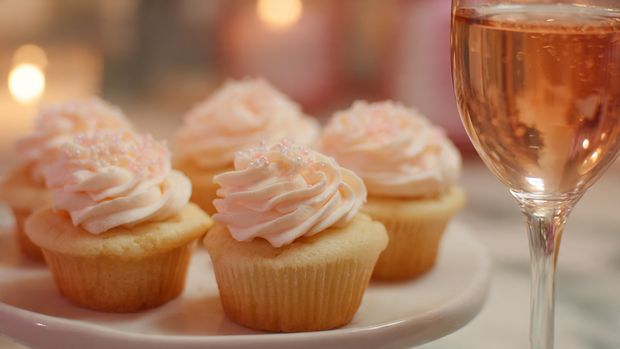 Pink Champagne Cupcakes for Two Recipe