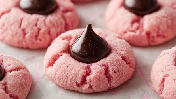 Strawberry Bliss Kiss Cookies