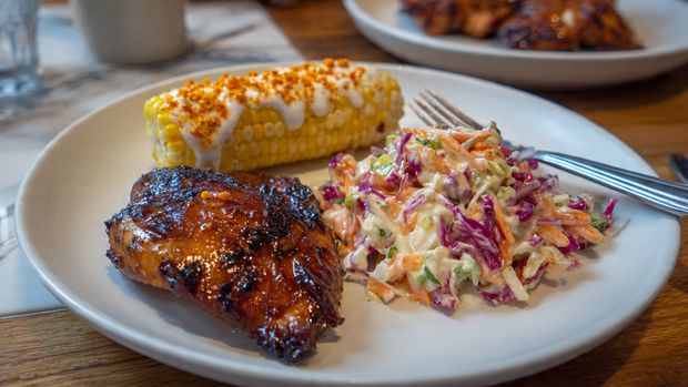 BBQ Chicken Thighs with Fresh Coleslaw Recipe