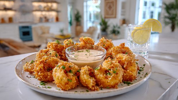 Crispy Popcorn Shrimp with Zesty Dipping Sauce Recipe - Recipe Image