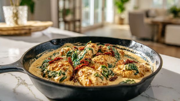 Creamy Tuscan Chicken Dinner for Two Recipe