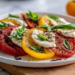 Crispy Beef Brisket and Heirloom Tomato Salad with Burrata and Basil Oil Recipe