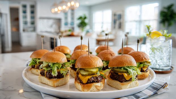 Juicy Mini Cheeseburger Sliders for Game Day Recipe - Recipe Image