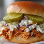 BBQ Chicken Sandwich with Cilantro Slaw and Pickles Recipe