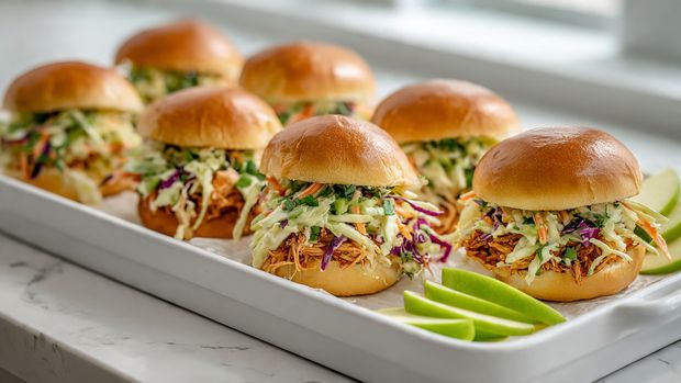 Pulled BBQ Chicken Sliders with Coleslaw Recipe