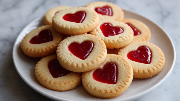 Sweetheart Jam Thumbprint Cookies - Recipe Image