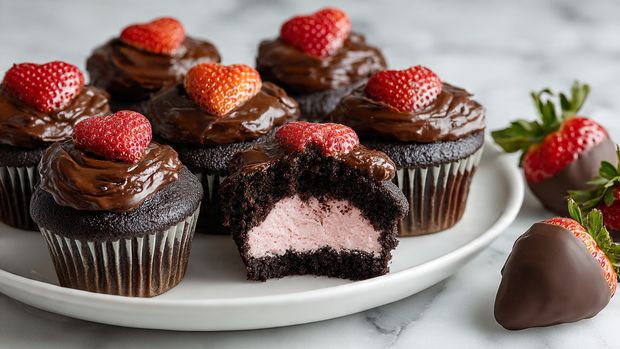 Chocolate Covered Strawberry Cupcakes Recipe