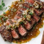 Garlic Butter Steak for Two with Red Wine Sauce Recipe