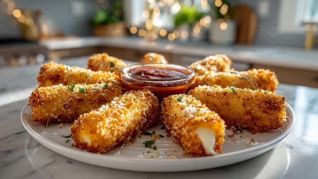 Golden Crunch Mozzarella Sticks (Oven or Air Fryer) Recipe - Recipe Image