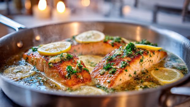 Lemon Garlic Butter Salmon Dinner Recipe - Recipe Image