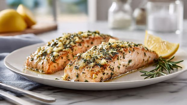 Lemon Garlic Butter Salmon Dinner Recipe - Recipe Image