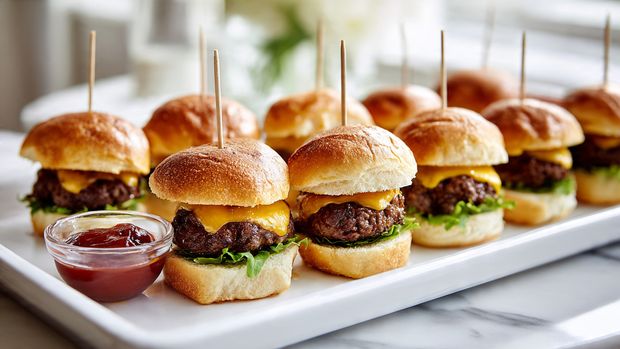 Juicy Mini Beef Cheeseburger Sliders for Game Day Recipe