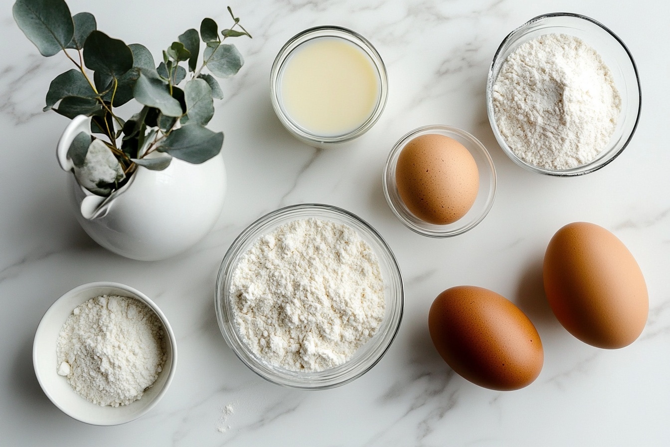 Single white plate featuring one sliced, golden-brown fried donut filled with a rich, creamy white filling and vibrant red strawberry jam center, close-up angle emphasizing the soft, fluffy interior texture and glossy jam oozing slightly, dusted with fine powdered sugar on top, accompanied by fresh strawberries blurred softly in the background, set on a white marble surface, intimate plated serving photo capturing the indulgent layers and inviting cross-section, natural daylight streaming in from kitchen windows creating soft directional light, styled elegantly for a food blog REALISTIC STYLE IMAGE| TAGS: High-end food photography, clean composition, dramatic lighting, luxurious, elegant, mouth-watering, indulgent, gourmet | CAMERA: Nikon Z7 | FOCAL LENGTH: 50mm | SHOT TYPE: Close-up | COMPOSITION: 3/4 angle | LIGHTING: Soft directional light | PRODUCTION: Food Stylist | TIME: Daytime I LOCATION TYPE: Kitchen near windows --stylize 150 --ar 3:2