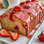 Strawberry Banana Bread with Strawberry Glaze Recipe