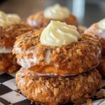 Chocolate Toasted Coconut Donuts with Chocolate Glaze and Vanilla Cream Topping Recipe
