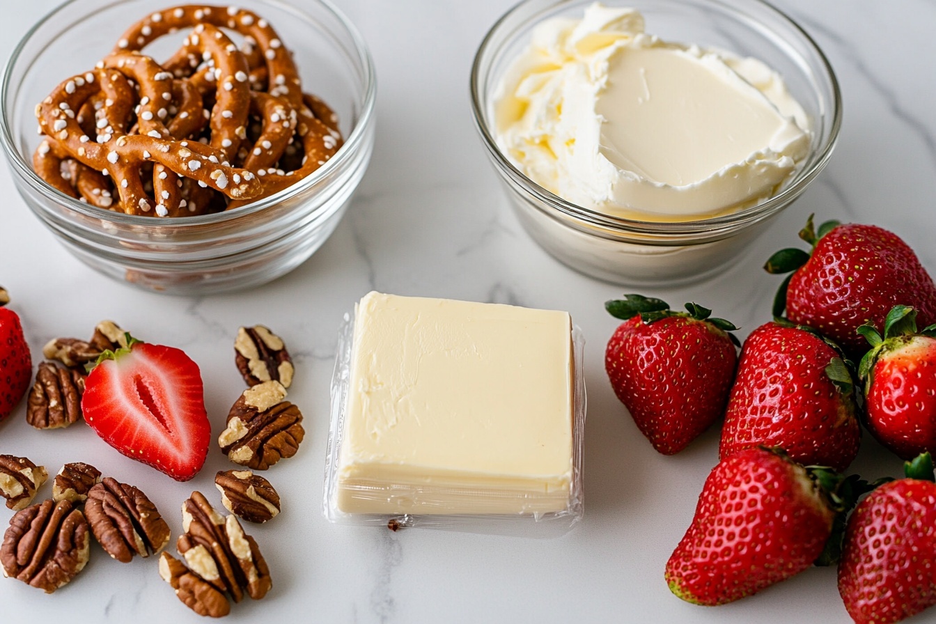 Single white bowl containing a close-up, generous serving of creamy strawberry dessert mixed with chopped walnuts, showcasing whole and sliced strawberries enveloped in smooth, fluffy white cream, with visible textures of the nuts and fruit embedded in the creamy layers, placed on a white marble surface with a crisp white and gray striped cloth beneath, natural soft daylight streaming from the side, styled for an elegant, inviting presentation as if ready to eat. REALISTIC STYLE IMAGE| TAGS: High-end food photography, clean composition, dramatic lighting, luxurious, elegant, mouth-watering, indulgent, gourmet | CAMERA: Nikon Z7 | FOCAL LENGTH: 50mm | SHOT TYPE: Close-up | COMPOSITION: 3/4 angle | LIGHTING: Soft directional light | PRODUCTION: Food Stylist | TIME: Daytime I LOCATION TYPE: Kitchen near windows --stylize 150 --ar 3:2