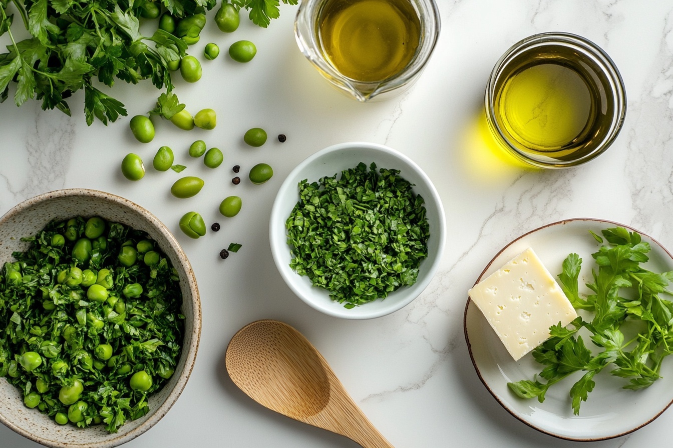 Single white plate featuring a neatly arranged portion of vibrant green fava beans resting on a crisp lettuce leaf, close-up angled view showcasing the tender, plump beans sprinkled generously with thin, delicate shavings of aged cheese and a light dusting of coarse black pepper, emphasizing the glossy texture and freshness of the beans, garnished with a subtle drizzle of olive oil, set on a white marble surface, styled as an elegant, ready-to-eat serving from a gourmet food blog. REALISTIC STYLE IMAGE| TAGS: High-end food photography, clean composition, dramatic lighting, luxurious, elegant, mouth-watering, indulgent, gourmet | CAMERA: Nikon Z7 | FOCAL LENGTH: 50mm | SHOT TYPE: Close-up | COMPOSITION: 3/4 angle | LIGHTING: Soft directional light | PRODUCTION: Food Stylist | TIME: Daytime I LOCATION TYPE: Kitchen near windows --stylize 150 --ar 3:2
