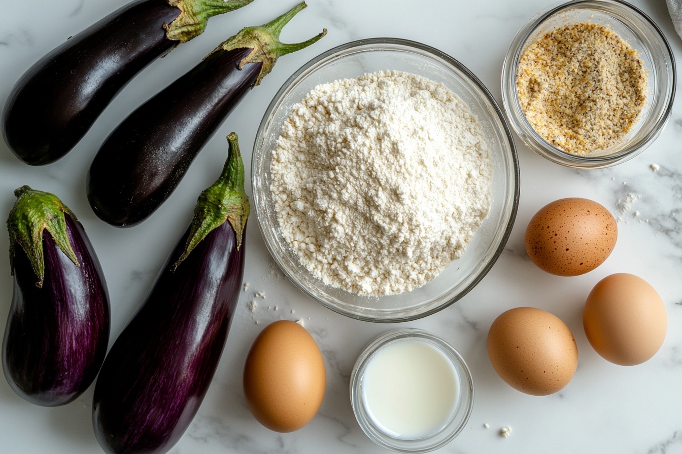 Single white plate showcasing one golden, crispy fried eggplant slice topped with melted mozzarella and rich tomato sauce, close-up 3/4 angled shot revealing the crunchy, herb-coated edges and the gooey cheese melting into the tangy sauce, emphasizing textures and layers, garnished with a sprinkle of dried herbs, all placed on a white marble surface, natural soft daylight highlighting the indulgent savory details like a styled food blog presentation. REALISTIC STYLE IMAGE| TAGS: High-end food photography, clean composition, dramatic lighting, luxurious, elegant, mouth-watering, indulgent, gourmet | CAMERA: Nikon Z7 | FOCAL LENGTH: 50mm | SHOT TYPE: Close-up | COMPOSITION: 3/4 angle | LIGHTING: Soft directional light | PRODUCTION: Food Stylist | TIME: Daytime I LOCATION TYPE: Kitchen near windows --stylize 150 --ar 3:2