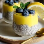 Lemon Cream Chia Pudding with Blueberries and Fresh Mint Recipe