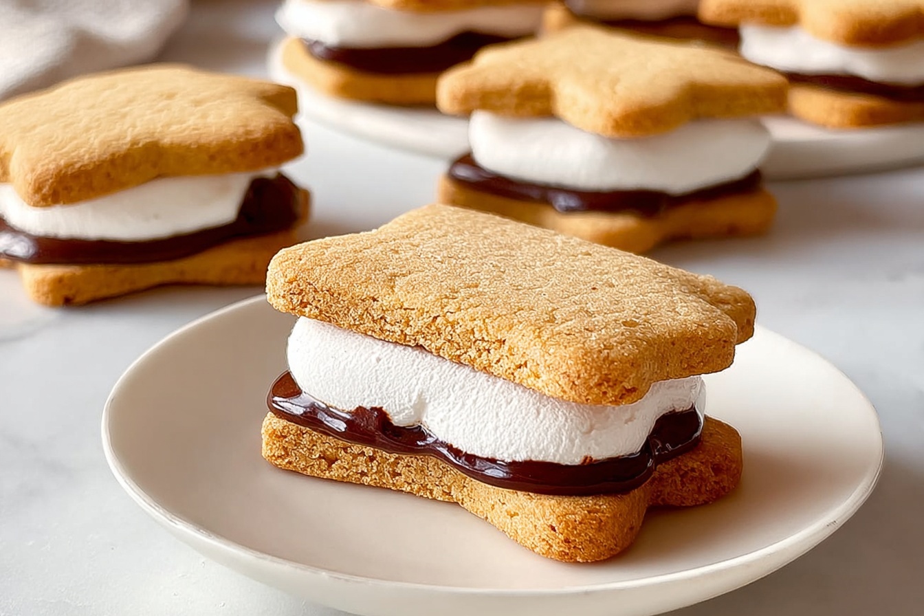 Large white oval ceramic serving tray elegantly arranged with a generous bunch of freshly baked artisan cookie sandwiches, each featuring golden-brown, flower-shaped or rectangular biscuits enveloping thick layers of smooth chocolate ganache and fluffy white marshmallow cream, the complete set perfectly framed on a pristine white marble countertop with natural daylight illuminating the textures and rich colors, styled with a gourmet touch to emphasize indulgence and craftsmanship, captured in a professional close-up shot revealing every detail of these mouth-watering delights, enhancing the luxurious and elegant presentation. REALISTIC STYLE IMAGE| TAGS: High-end food photography, clean composition, dramatic lighting, luxurious, elegant, mouth-watering, indulgent, gourmet | CAMERA: Nikon Z7 | FOCAL LENGTH: 50mm | SHOT TYPE: Close-up | COMPOSITION: 3/4 angle | LIGHTING: Soft directional light | PRODUCTION: Food Stylist | TIME: Daytime I LOCATION TYPE: Kitchen near windows --stylize 150 --ar 3:2