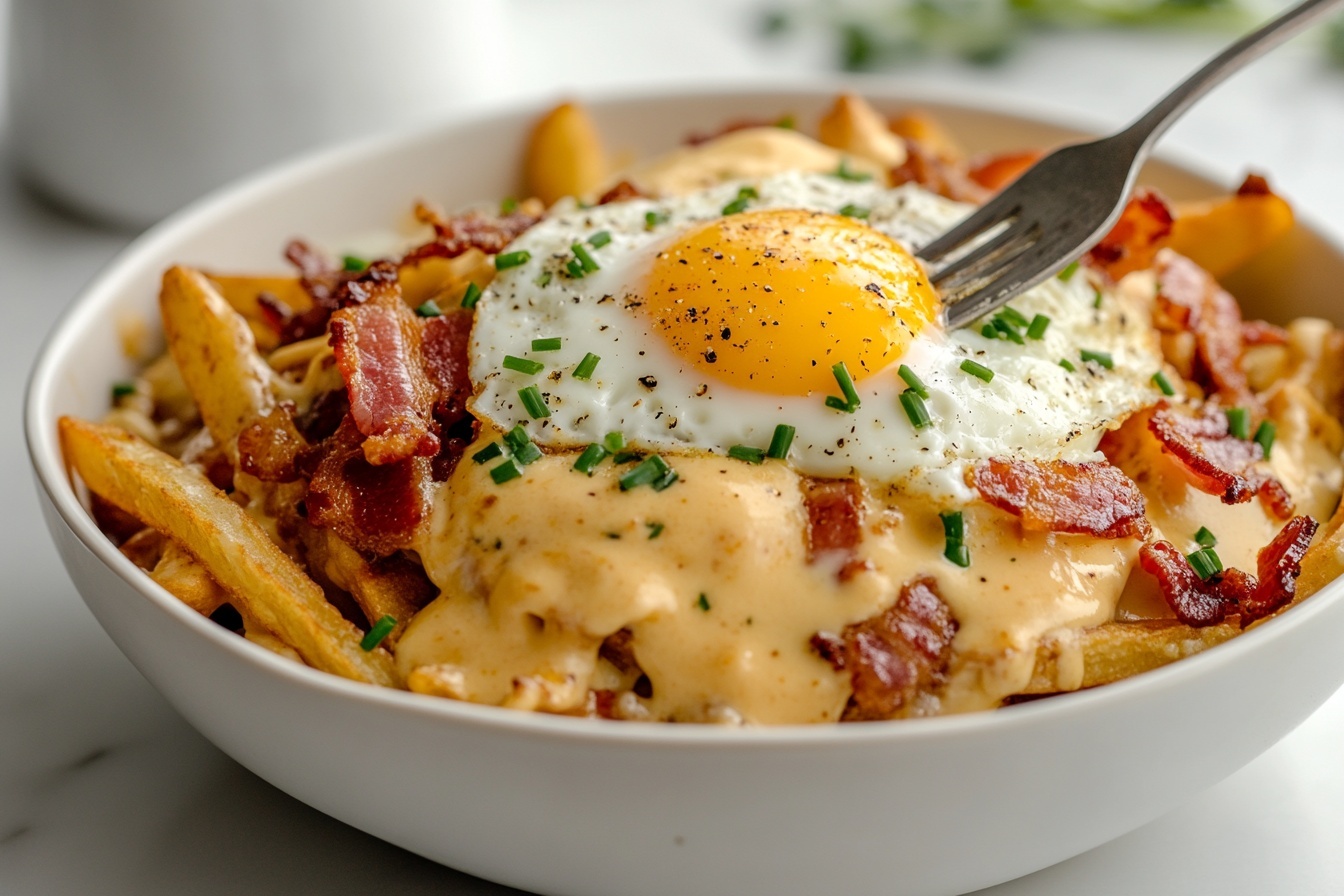 Ultimate Breakfast Poutine with Creamy Hollandaise Sauce Recipe