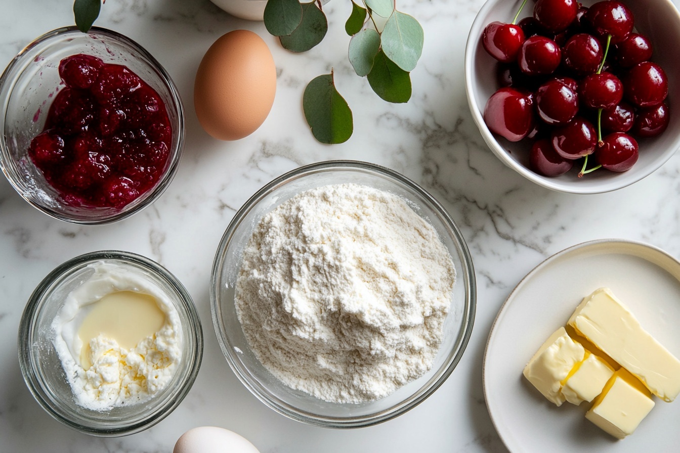 Cherry Almond Cupcakes Recipe 5 Single white plate with one pink cupcake topped with a smooth swirl of white frosting and a glossy maraschino cherry centered on top, the cupcake sliced to reveal its soft, moist interior crumb and light texture, angled close-up shot emphasizing the tender crumb and creamy frosting layers, garnished with a few almond slices scattered gently on the plate, natural lighting highlights the delicate color contrast, set on a white marble surface, intimate plated serving photo taken with an iphone --ar 4:5 --v 7