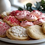 Strawberry Kiss Cookies with Pink Chocolate and Valentine Sprinkles Recipe