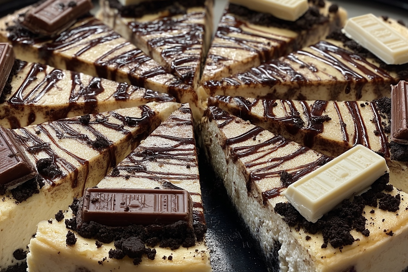 Cookies & Cream Cheesecake with Chocolate Drizzle Recipe