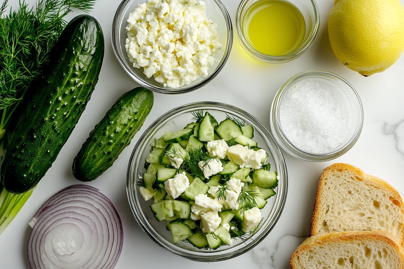 Easy Cucumber Salad Sandwiches Recipe 4 Easy Cucumber Salad Sandwiches Recipe - Recipe Image