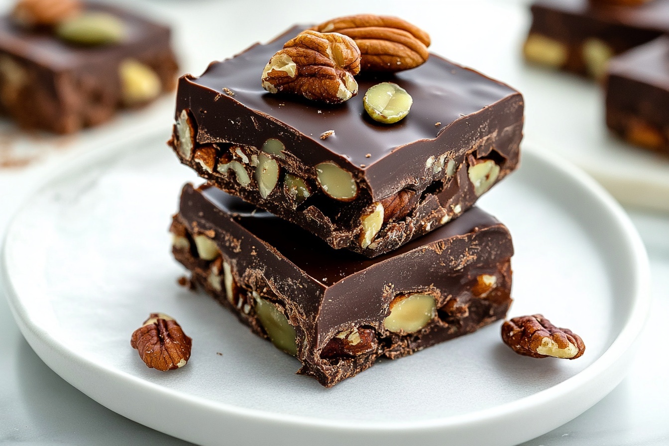 Dark Chocolate Nut Squares Recipe