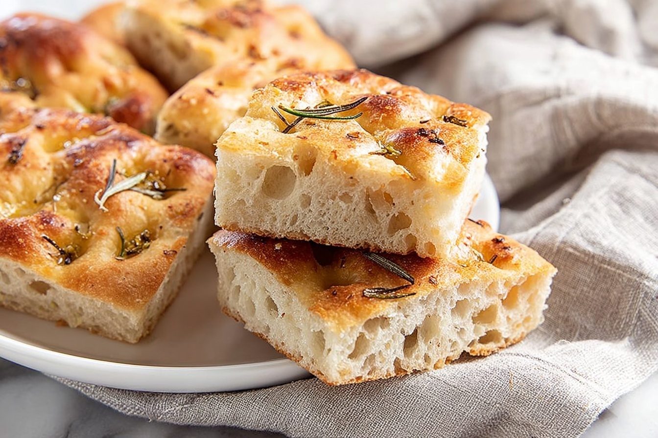 Sourdough Focaccia With Roasted Garlic & Rosemary Recipe