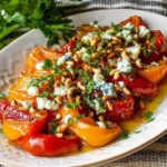 Grilled Peppers with Gorgonzola Crumbles and Pine Nuts Recipe