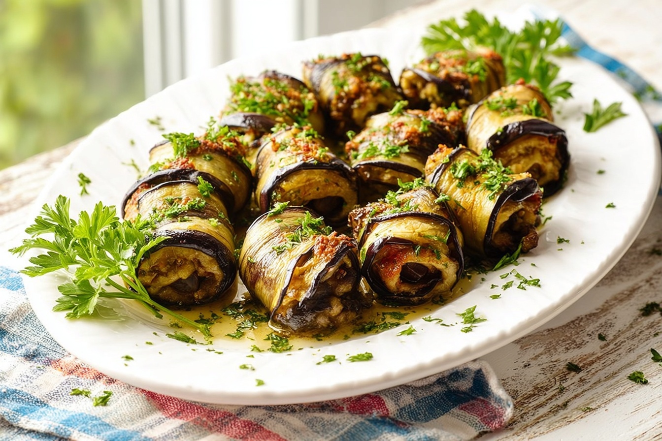 Stuffed Sicilian Eggplant Rolls Recipe
