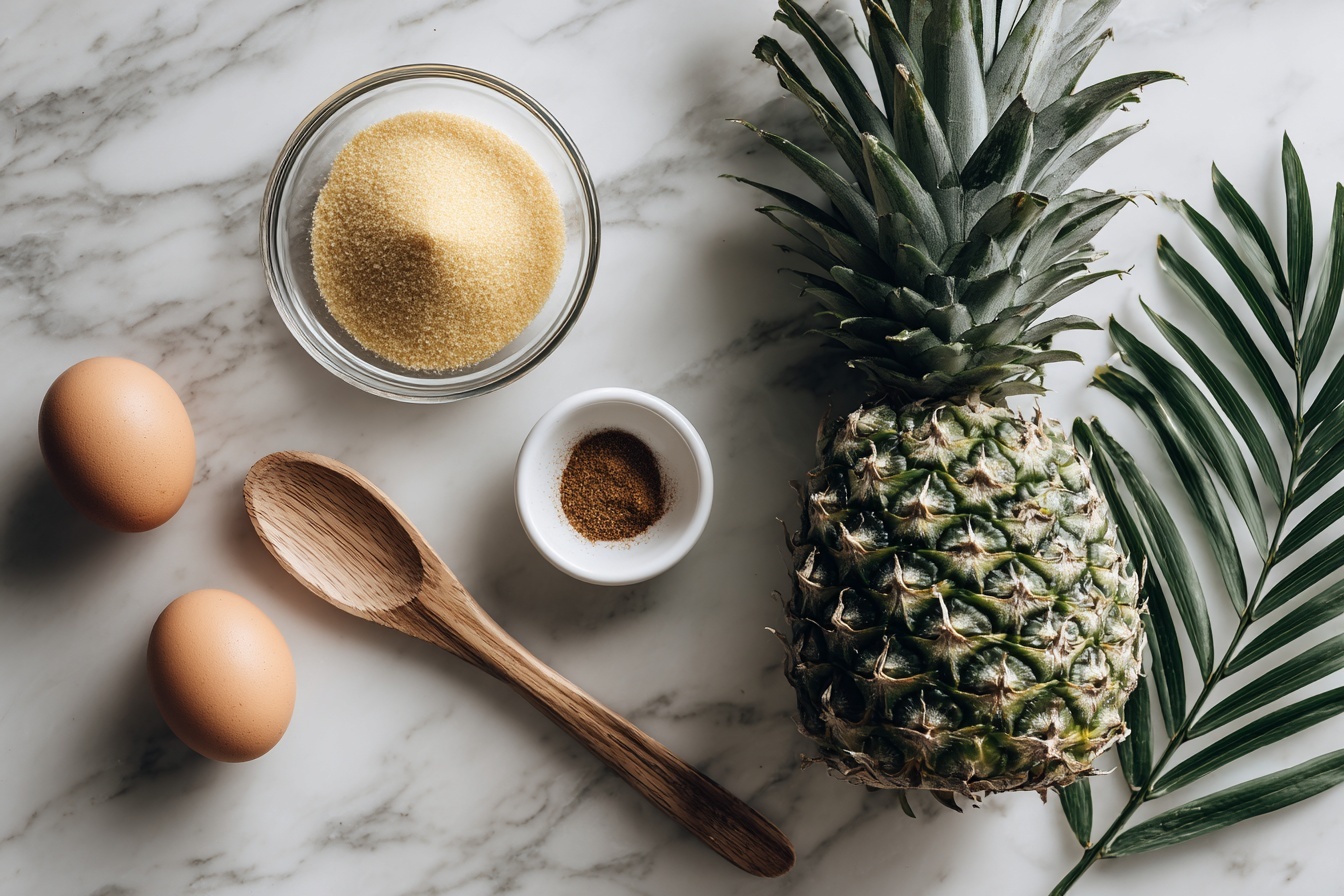 Single white plate featuring a close-up of a single caramelized grilled pineapple wedge, glistening with golden brown char marks and a sticky, glossy glaze that highlights the juicy, fibrous interior texture. The angled 3/4 view reveals the succulent layers and vibrant yellow flesh, placed on a clean white marble surface under soft natural light, styled elegantly to showcase the fresh tropical fruit ready to eat, with subtle steam and moisture droplets adding to the indulgent appeal. REALISTIC STYLE IMAGE| TAGS: High-end food photography, clean composition, dramatic lighting, luxurious, elegant, mouth-watering, indulgent, gourmet | CAMERA: Nikon Z7 | FOCAL LENGTH: 50mm | SHOT TYPE: Close-up | COMPOSITION: 3/4 angle | LIGHTING: Soft directional light | PRODUCTION: Food Stylist | TIME: Daytime I LOCATION TYPE: Kitchen near windows --stylize 150 --ar 3:2