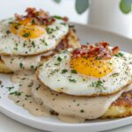 Egg Topped Hash Browns With Bacon Gravy Recipe