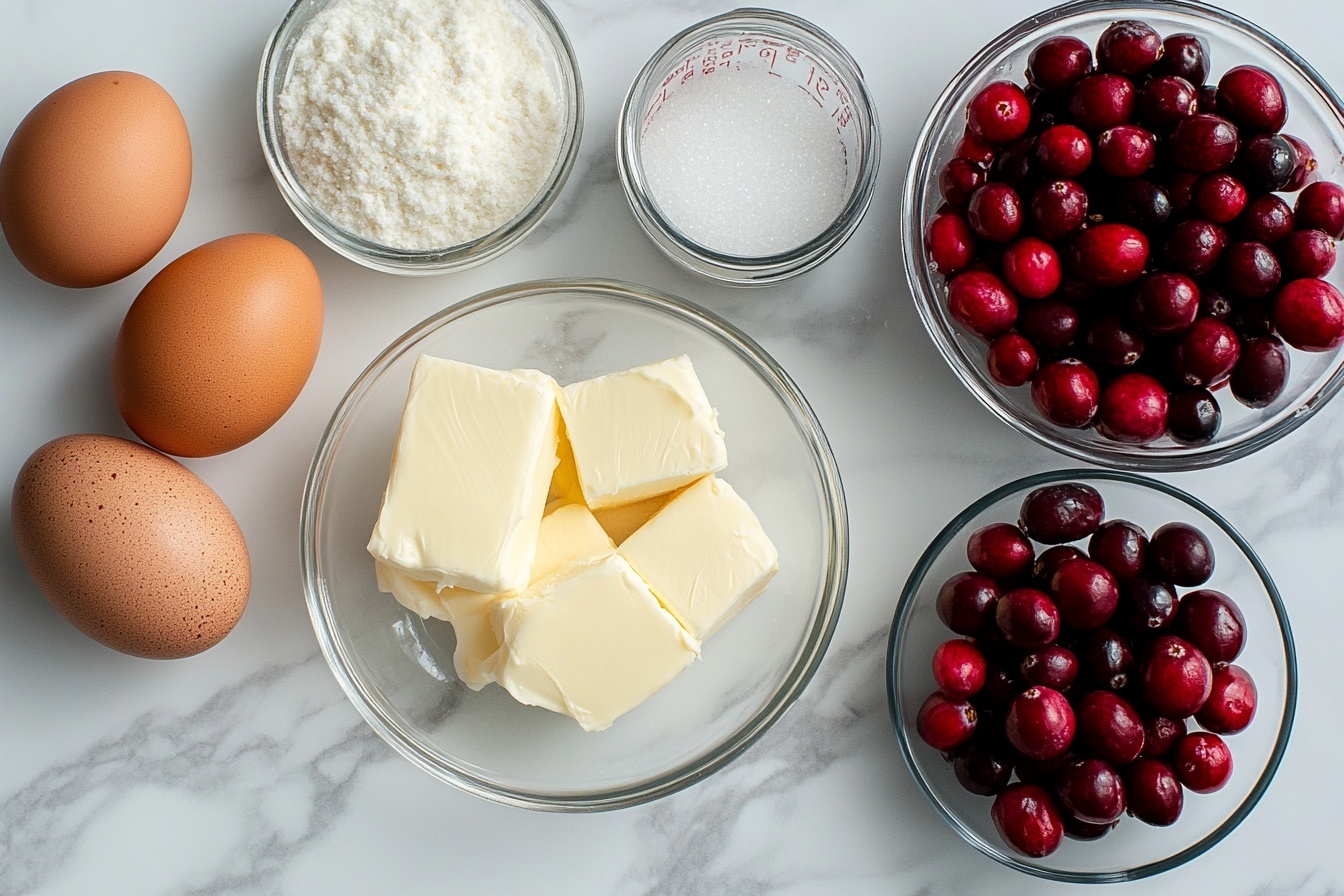 Cranberry Curd Recipe 5 A single white bowl filled with a rich, smooth serving of vibrant cranberry sauce, showcasing its glossy texture and deep red color, topped with a few sugared cranberries that glisten invitingly. The close-up shot highlights the luscious interior and velvety consistency of the sauce, accentuated by gentle natural light that enhances the cranberry's jewel tones. The bowl rests on a pristine white marble surface, styled simply with a few scattered sugared cranberries nearby, creating a clean and festive presentation that feels ready to savor. REALISTIC STYLE IMAGE| TAGS: High-end food photography, clean composition, dramatic lighting, luxurious, elegant, mouth-watering, indulgent, gourmet | CAMERA: Nikon Z7 | FOCAL LENGTH: 50mm | SHOT TYPE: Close-up | COMPOSITION: 3/4 angle | LIGHTING: Soft directional light | PRODUCTION: Food Stylist | TIME: Daytime I LOCATION TYPE: Kitchen near windows --stylize 150 --ar 3:2