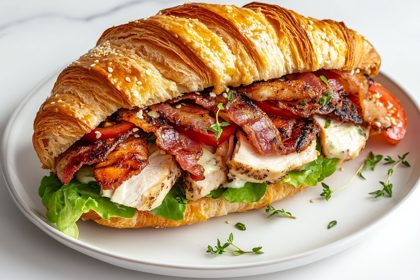 Irresistible Chicken Caesar Croissant Sandwich Recipe